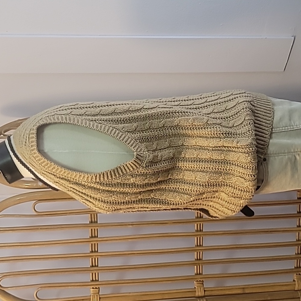 ALFRED DUNNER tan beige sweater vest L Grandpa Core vintage preppy collegiate - Picture 8 of 16